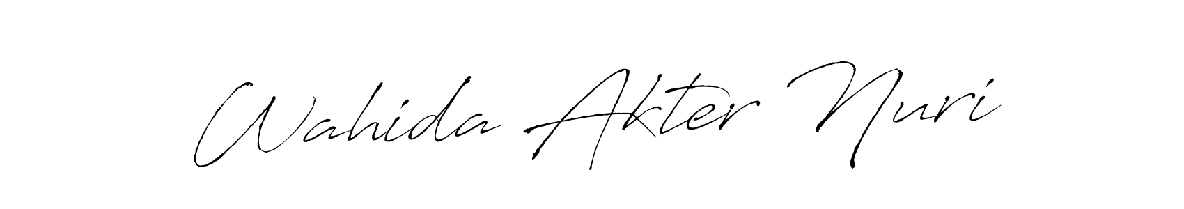 Create a beautiful signature design for name Wahida Akter Nuri. With this signature (Antro_Vectra) fonts, you can make a handwritten signature for free. Wahida Akter Nuri signature style 6 images and pictures png