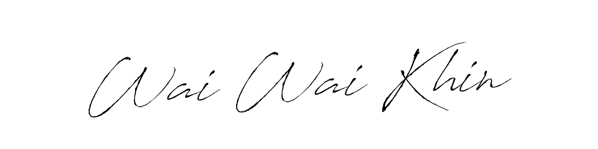 Similarly Antro_Vectra is the best handwritten signature design. Signature creator online .You can use it as an online autograph creator for name Wai Wai Khin. Wai Wai Khin signature style 6 images and pictures png