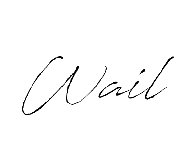 Wail stylish signature style. Best Handwritten Sign (Antro_Vectra) for my name. Handwritten Signature Collection Ideas for my name Wail. Wail signature style 6 images and pictures png