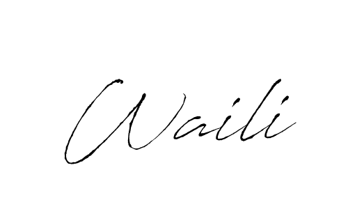 Make a short Waili signature style. Manage your documents anywhere anytime using Antro_Vectra. Create and add eSignatures, submit forms, share and send files easily. Waili signature style 6 images and pictures png