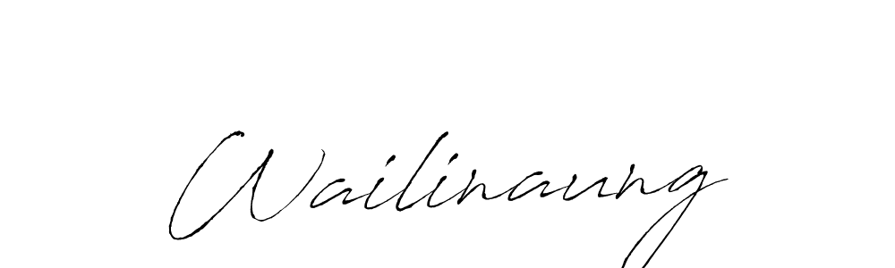 Use a signature maker to create a handwritten signature online. With this signature software, you can design (Antro_Vectra) your own signature for name Wailinaung. Wailinaung signature style 6 images and pictures png