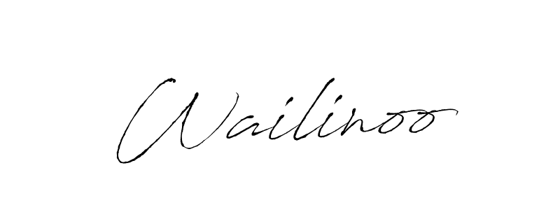 Make a beautiful signature design for name Wailinoo. With this signature (Antro_Vectra) style, you can create a handwritten signature for free. Wailinoo signature style 6 images and pictures png