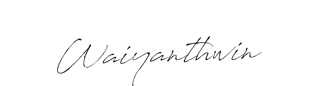 Make a beautiful signature design for name Waiyanthwin. With this signature (Antro_Vectra) style, you can create a handwritten signature for free. Waiyanthwin signature style 6 images and pictures png