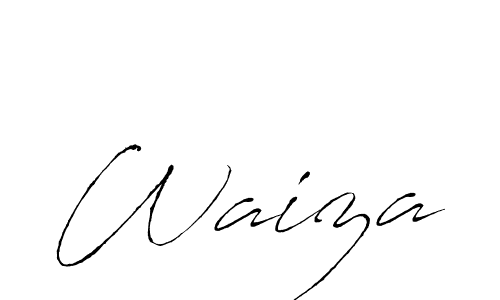 Use a signature maker to create a handwritten signature online. With this signature software, you can design (Antro_Vectra) your own signature for name Waiza. Waiza signature style 6 images and pictures png