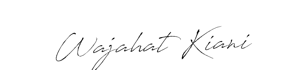 How to make Wajahat Kiani name signature. Use Antro_Vectra style for creating short signs online. This is the latest handwritten sign. Wajahat Kiani signature style 6 images and pictures png