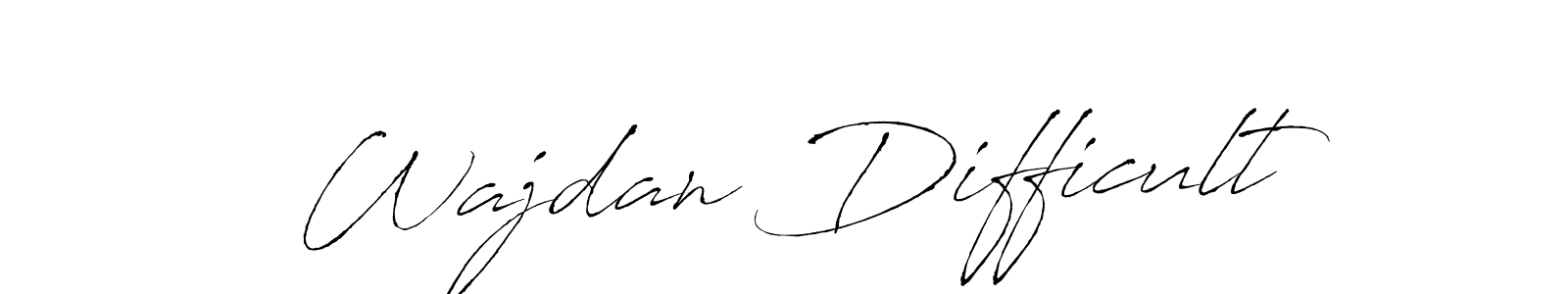 Use a signature maker to create a handwritten signature online. With this signature software, you can design (Antro_Vectra) your own signature for name Wajdan Difficult. Wajdan Difficult signature style 6 images and pictures png