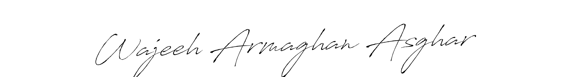 Also we have Wajeeh Armaghan Asghar name is the best signature style. Create professional handwritten signature collection using Antro_Vectra autograph style. Wajeeh Armaghan Asghar signature style 6 images and pictures png