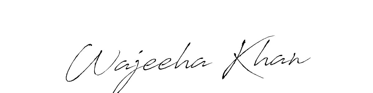 How to make Wajeeha Khan name signature. Use Antro_Vectra style for creating short signs online. This is the latest handwritten sign. Wajeeha Khan signature style 6 images and pictures png