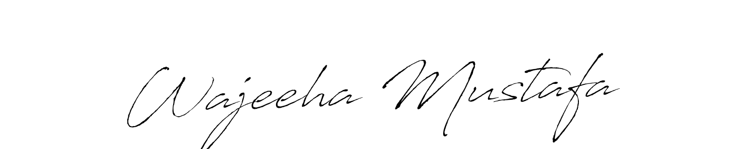 How to make Wajeeha Mustafa signature? Antro_Vectra is a professional autograph style. Create handwritten signature for Wajeeha Mustafa name. Wajeeha Mustafa signature style 6 images and pictures png