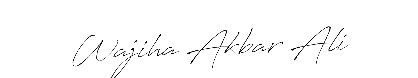 How to make Wajiha Akbar Ali signature? Antro_Vectra is a professional autograph style. Create handwritten signature for Wajiha Akbar Ali name. Wajiha Akbar Ali signature style 6 images and pictures png