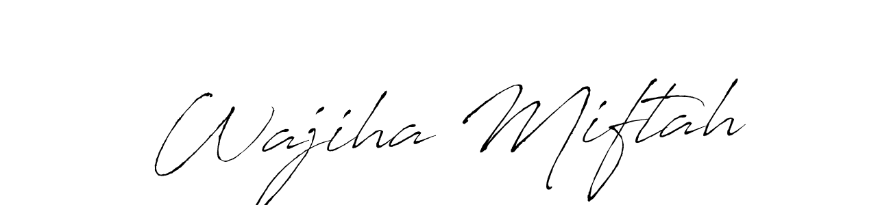 You should practise on your own different ways (Antro_Vectra) to write your name (Wajiha Miftah) in signature. don't let someone else do it for you. Wajiha Miftah signature style 6 images and pictures png