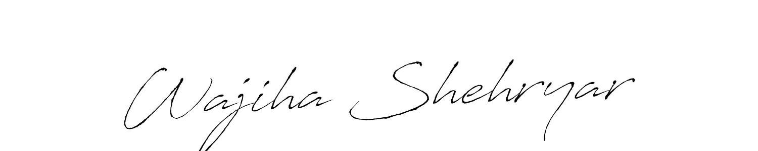 The best way (Antro_Vectra) to make a short signature is to pick only two or three words in your name. The name Wajiha Shehryar include a total of six letters. For converting this name. Wajiha Shehryar signature style 6 images and pictures png