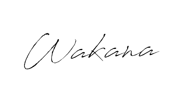Use a signature maker to create a handwritten signature online. With this signature software, you can design (Antro_Vectra) your own signature for name Wakana. Wakana signature style 6 images and pictures png
