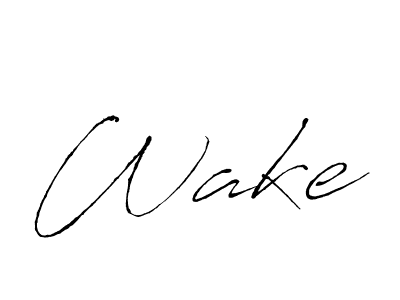 Use a signature maker to create a handwritten signature online. With this signature software, you can design (Antro_Vectra) your own signature for name Wake. Wake signature style 6 images and pictures png