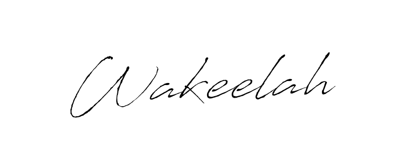 Design your own signature with our free online signature maker. With this signature software, you can create a handwritten (Antro_Vectra) signature for name Wakeelah. Wakeelah signature style 6 images and pictures png
