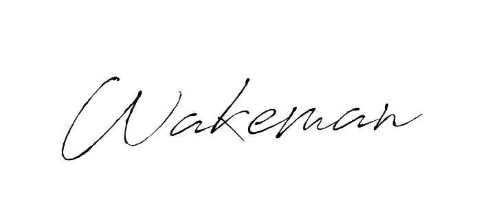 Make a beautiful signature design for name Wakeman. With this signature (Antro_Vectra) style, you can create a handwritten signature for free. Wakeman signature style 6 images and pictures png