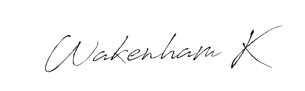 Create a beautiful signature design for name Wakenham K. With this signature (Antro_Vectra) fonts, you can make a handwritten signature for free. Wakenham K signature style 6 images and pictures png