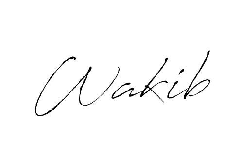 Wakib stylish signature style. Best Handwritten Sign (Antro_Vectra) for my name. Handwritten Signature Collection Ideas for my name Wakib. Wakib signature style 6 images and pictures png