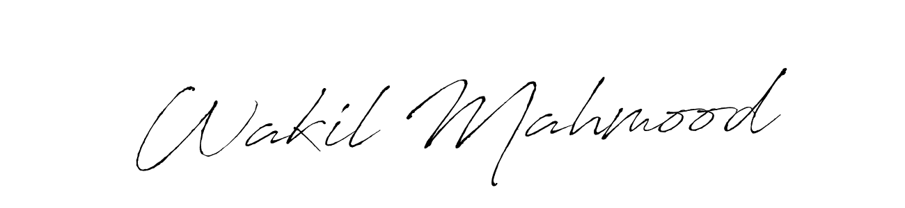Use a signature maker to create a handwritten signature online. With this signature software, you can design (Antro_Vectra) your own signature for name Wakil Mahmood. Wakil Mahmood signature style 6 images and pictures png