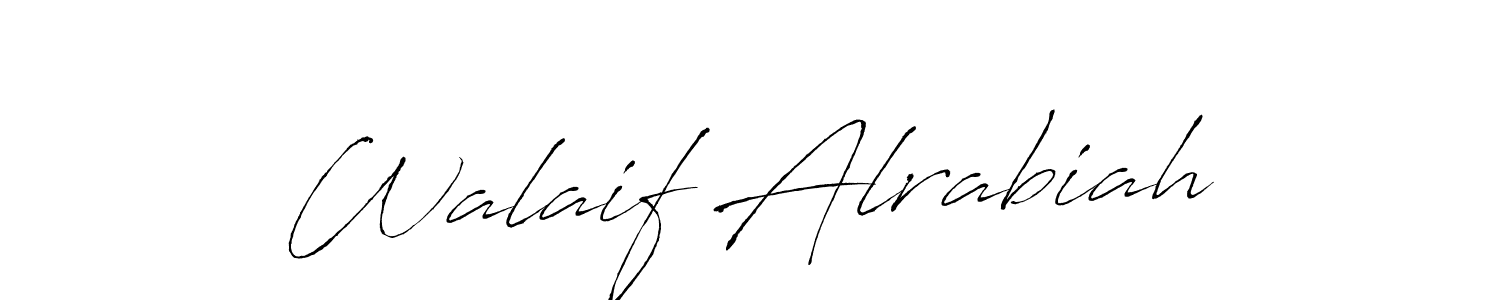 Similarly Antro_Vectra is the best handwritten signature design. Signature creator online .You can use it as an online autograph creator for name Walaif Alrabiah. Walaif Alrabiah signature style 6 images and pictures png