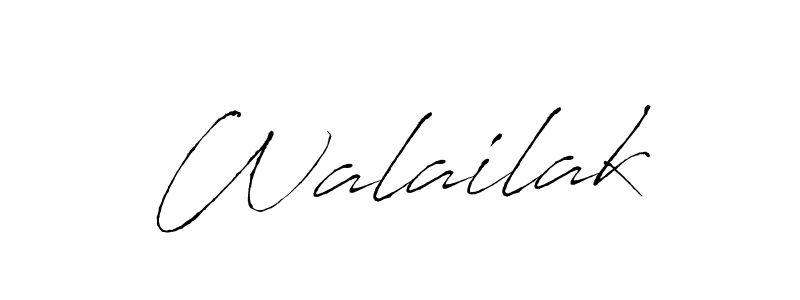 How to make Walailak name signature. Use Antro_Vectra style for creating short signs online. This is the latest handwritten sign. Walailak signature style 6 images and pictures png