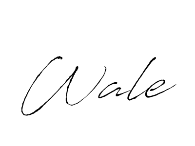 Design your own signature with our free online signature maker. With this signature software, you can create a handwritten (Antro_Vectra) signature for name Wale. Wale signature style 6 images and pictures png