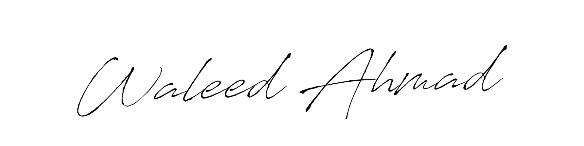 How to make Waleed Ahmad name signature. Use Antro_Vectra style for creating short signs online. This is the latest handwritten sign. Waleed Ahmad signature style 6 images and pictures png