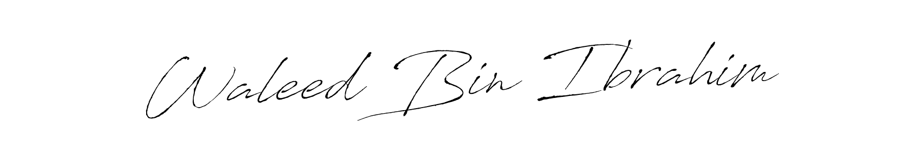 How to make Waleed Bin Ibrahim name signature. Use Antro_Vectra style for creating short signs online. This is the latest handwritten sign. Waleed Bin Ibrahim signature style 6 images and pictures png