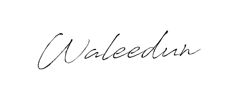 Make a beautiful signature design for name Waleedun. With this signature (Antro_Vectra) style, you can create a handwritten signature for free. Waleedun signature style 6 images and pictures png