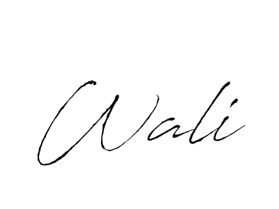 Create a beautiful signature design for name Wali. With this signature (Antro_Vectra) fonts, you can make a handwritten signature for free. Wali signature style 6 images and pictures png