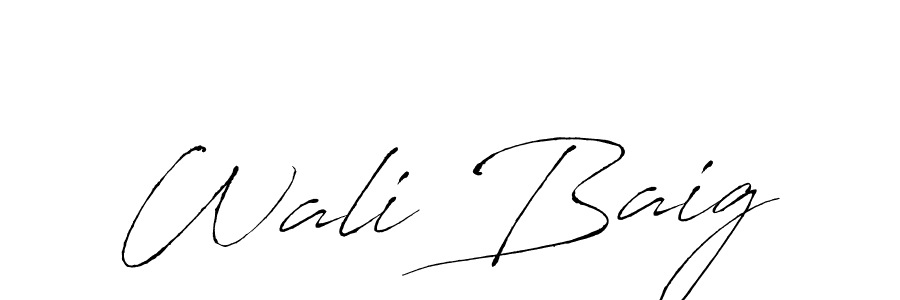 Antro_Vectra is a professional signature style that is perfect for those who want to add a touch of class to their signature. It is also a great choice for those who want to make their signature more unique. Get Wali Baig name to fancy signature for free. Wali Baig signature style 6 images and pictures png