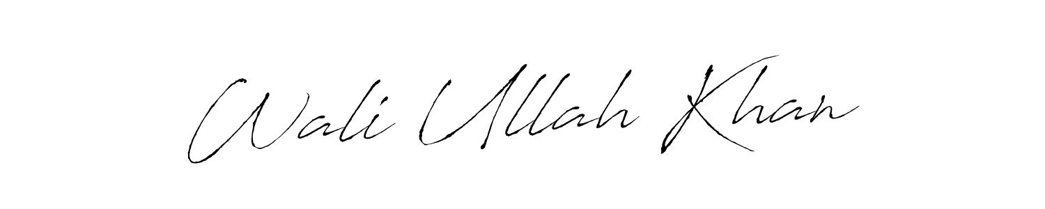 Wali Ullah Khan stylish signature style. Best Handwritten Sign (Antro_Vectra) for my name. Handwritten Signature Collection Ideas for my name Wali Ullah Khan. Wali Ullah Khan signature style 6 images and pictures png