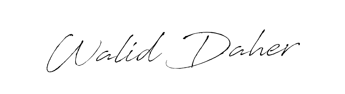 Also we have Walid Daher name is the best signature style. Create professional handwritten signature collection using Antro_Vectra autograph style. Walid Daher signature style 6 images and pictures png