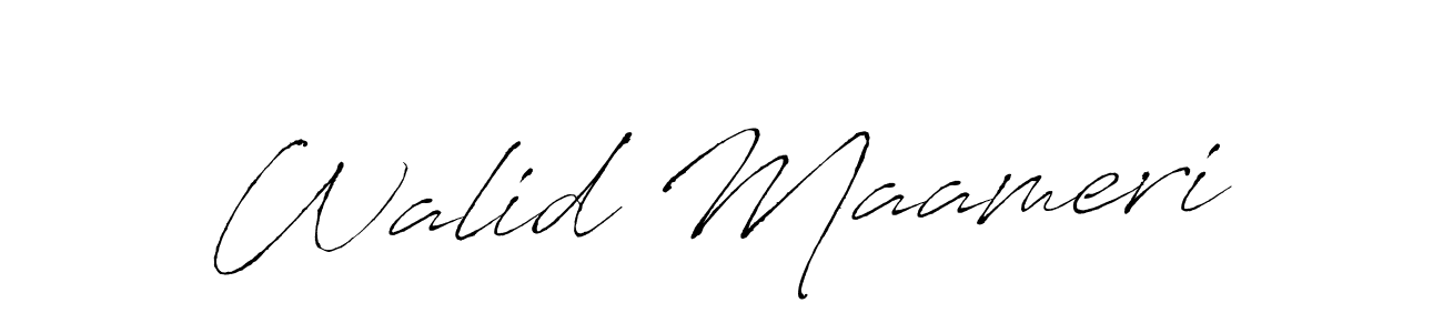 Make a beautiful signature design for name Walid Maameri. With this signature (Antro_Vectra) style, you can create a handwritten signature for free. Walid Maameri signature style 6 images and pictures png