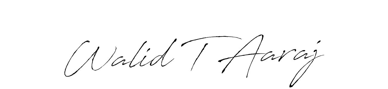 Also we have Walid T Aaraj name is the best signature style. Create professional handwritten signature collection using Antro_Vectra autograph style. Walid T Aaraj signature style 6 images and pictures png