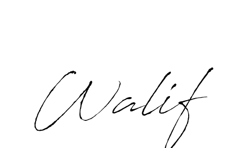 Antro_Vectra is a professional signature style that is perfect for those who want to add a touch of class to their signature. It is also a great choice for those who want to make their signature more unique. Get Walif name to fancy signature for free. Walif signature style 6 images and pictures png