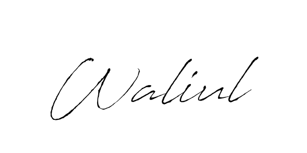Also You can easily find your signature by using the search form. We will create Waliul name handwritten signature images for you free of cost using Antro_Vectra sign style. Waliul signature style 6 images and pictures png