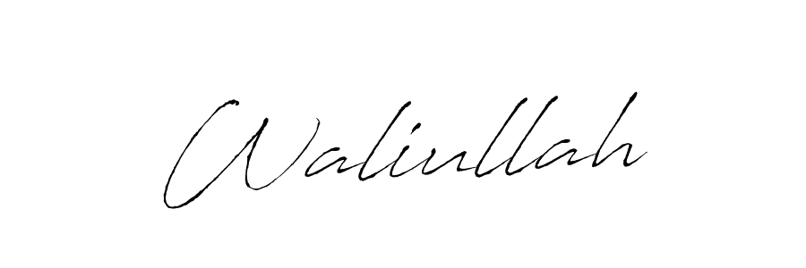 Design your own signature with our free online signature maker. With this signature software, you can create a handwritten (Antro_Vectra) signature for name Waliullah. Waliullah signature style 6 images and pictures png