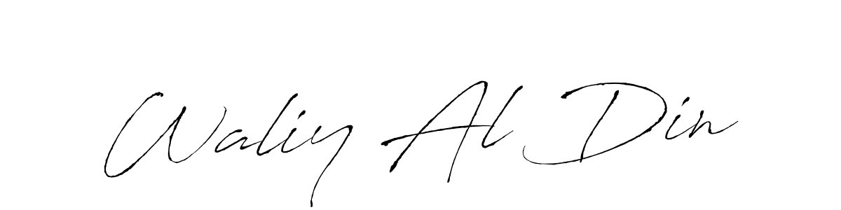 Use a signature maker to create a handwritten signature online. With this signature software, you can design (Antro_Vectra) your own signature for name Waliy Al Din. Waliy Al Din signature style 6 images and pictures png