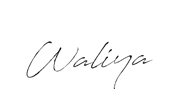 Create a beautiful signature design for name Waliya. With this signature (Antro_Vectra) fonts, you can make a handwritten signature for free. Waliya signature style 6 images and pictures png