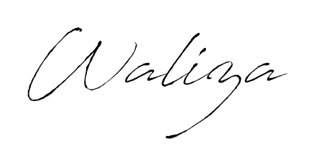 The Antro_Vectra handwriting style adds charm and authenticity to name Waliza. A wonderful choice for personal thank-you notes. Waliza signature style 6 images and pictures png