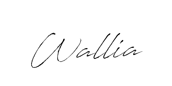 Make a beautiful signature design for name Wallia. With this signature (Antro_Vectra) style, you can create a handwritten signature for free. Wallia signature style 6 images and pictures png