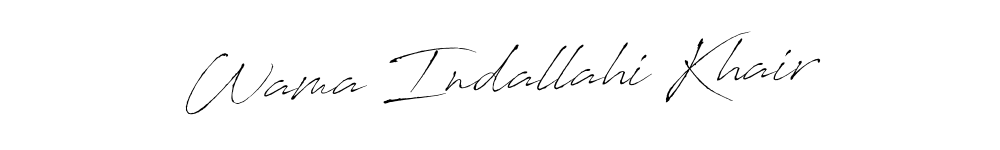 Design your own signature with our free online signature maker. With this signature software, you can create a handwritten (Antro_Vectra) signature for name Wama Indallahi Khair. Wama Indallahi Khair signature style 6 images and pictures png