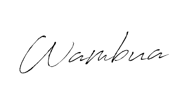 Make a beautiful signature design for name Wambua. With this signature (Antro_Vectra) style, you can create a handwritten signature for free. Wambua signature style 6 images and pictures png