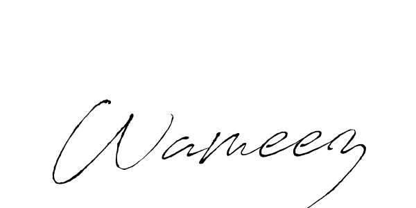 How to make Wameez signature? Antro_Vectra is a professional autograph style. Create handwritten signature for Wameez name. Wameez signature style 6 images and pictures png