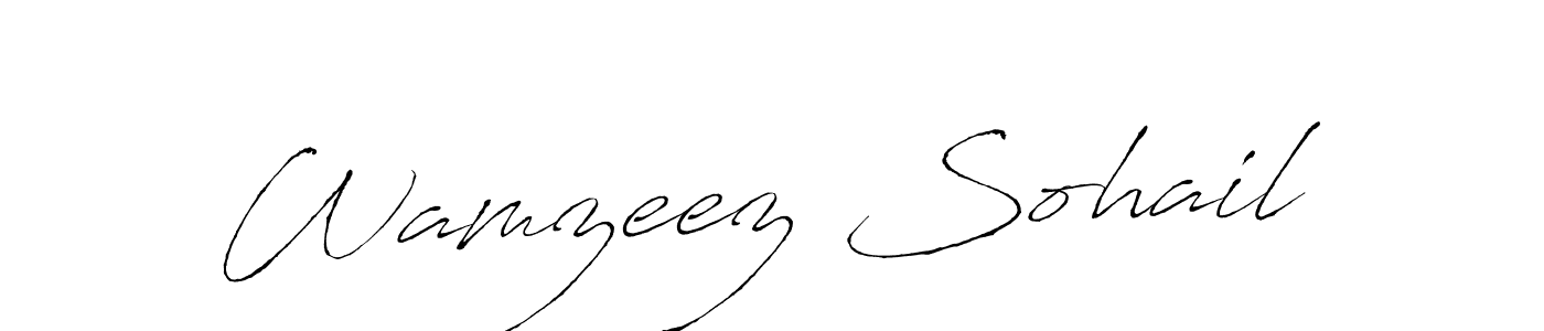 The best way (Antro_Vectra) to make a short signature is to pick only two or three words in your name. The name Wamzeez Sohail include a total of six letters. For converting this name. Wamzeez Sohail signature style 6 images and pictures png