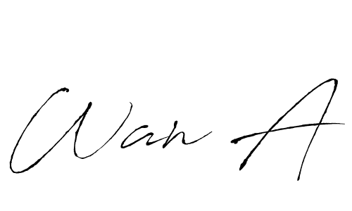 The best way (Antro_Vectra) to make a short signature is to pick only two or three words in your name. The name Wan A include a total of six letters. For converting this name. Wan A signature style 6 images and pictures png