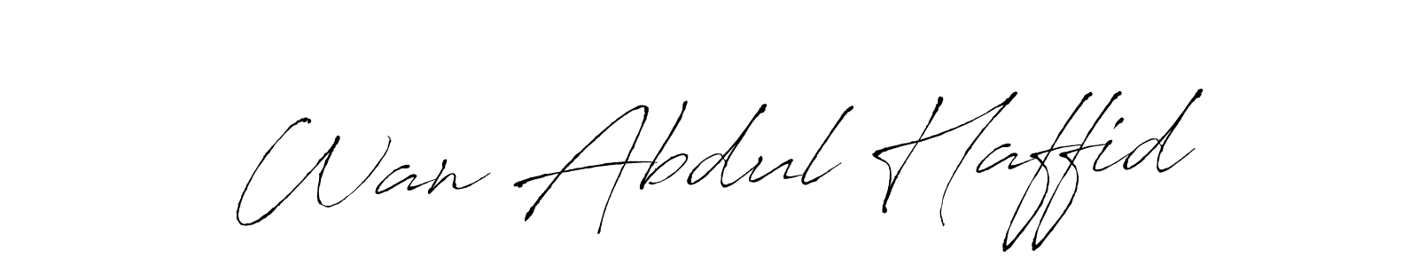 How to make Wan Abdul Haffid name signature. Use Antro_Vectra style for creating short signs online. This is the latest handwritten sign. Wan Abdul Haffid signature style 6 images and pictures png