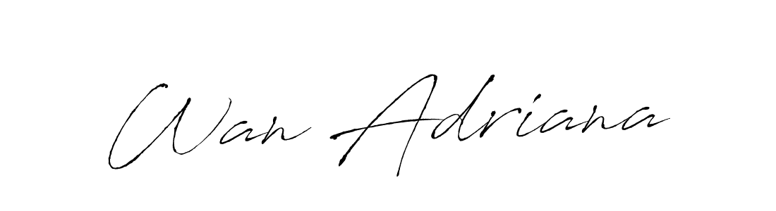 How to make Wan Adriana name signature. Use Antro_Vectra style for creating short signs online. This is the latest handwritten sign. Wan Adriana signature style 6 images and pictures png