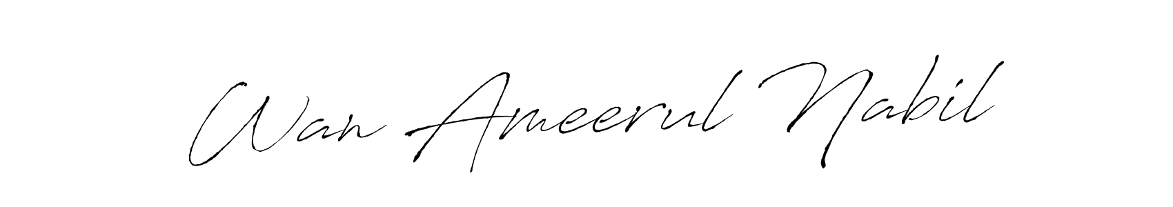 Here are the top 10 professional signature styles for the name Wan Ameerul Nabil. These are the best autograph styles you can use for your name. Wan Ameerul Nabil signature style 6 images and pictures png